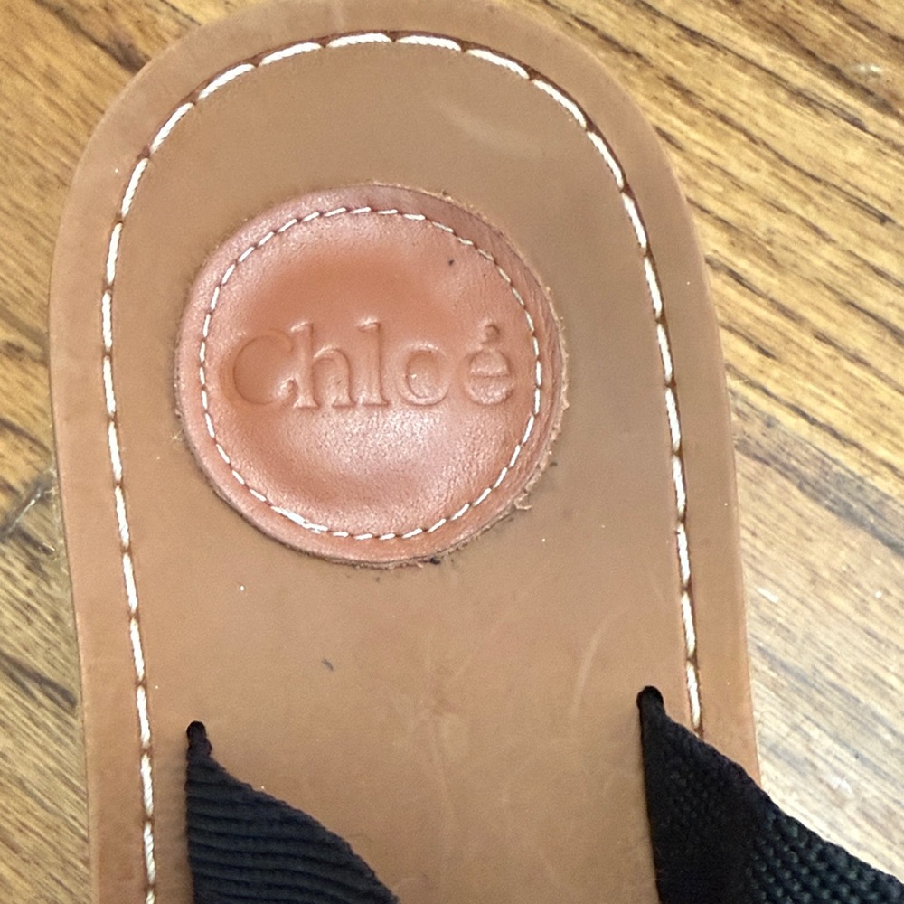 Chloe Black Twin-Band Platform Espadrille Sandal - Picture 3 of 5